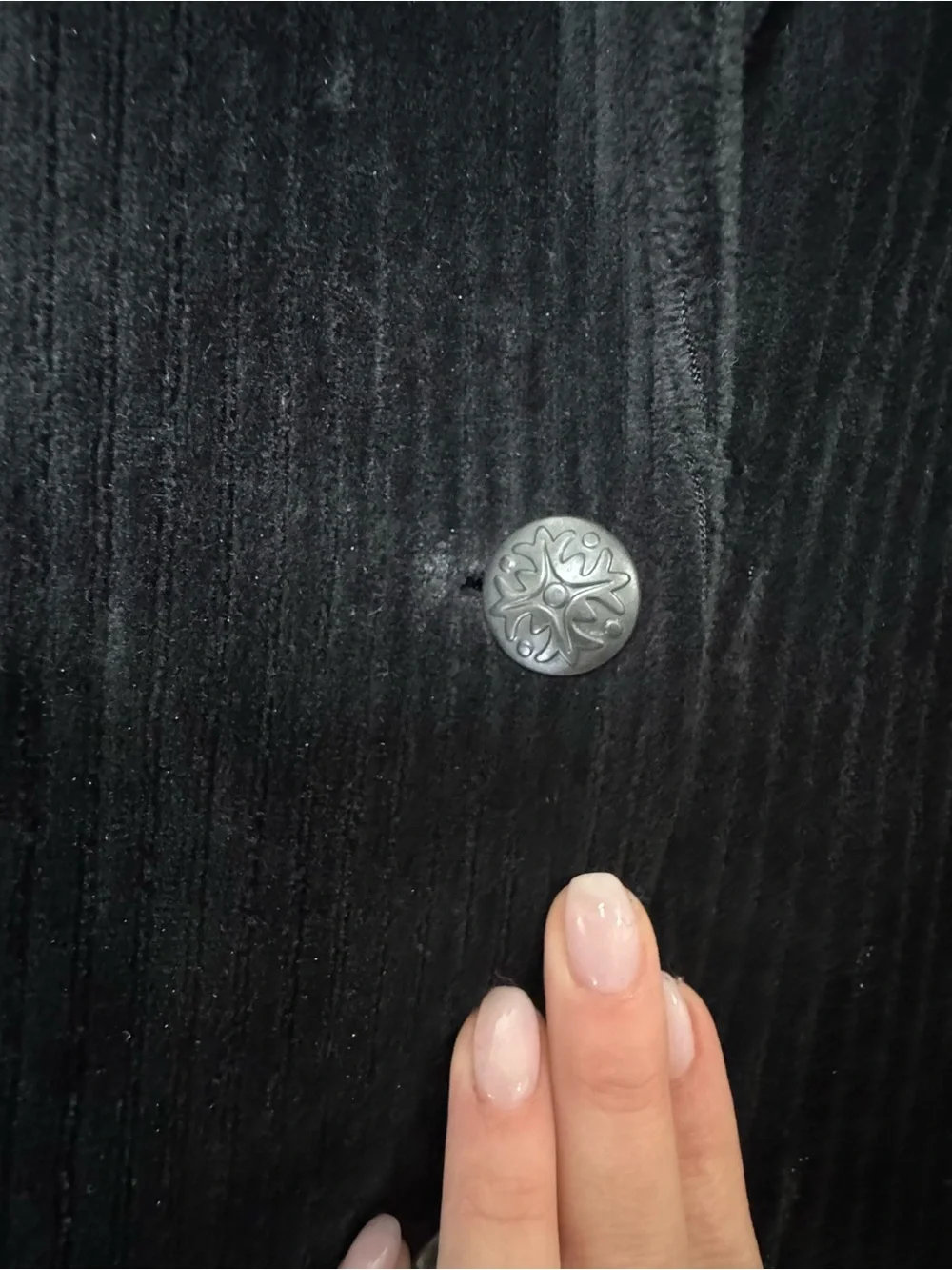 Free People Black‎ Corduroy Ribbed Coat Jacket Rare HTF Whimsigoth Grunge Goth L